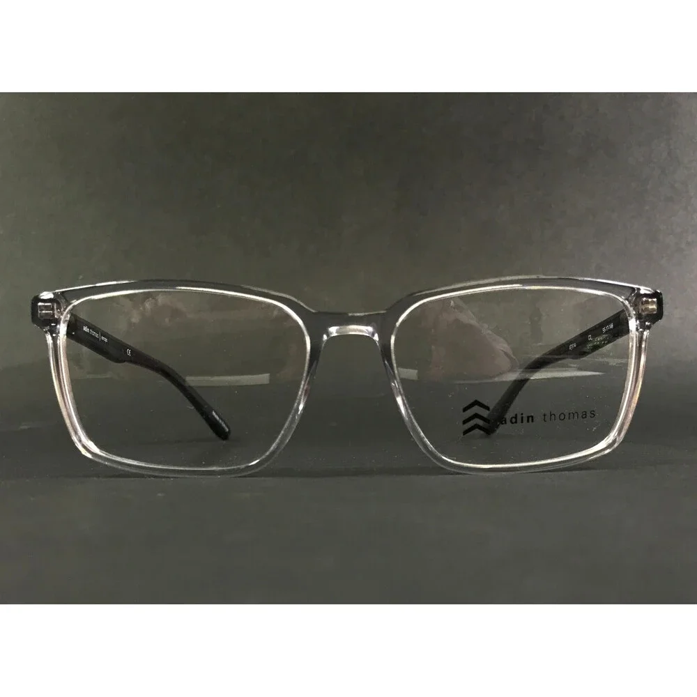 Adin Thomas Eyeglasses Frames AT-514 C2 Clear Black Rectangle Full Rim 55-17-148